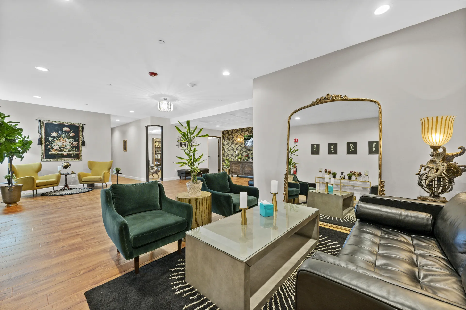 Elegant lobby and family seating area at Bravo Family Mortuary