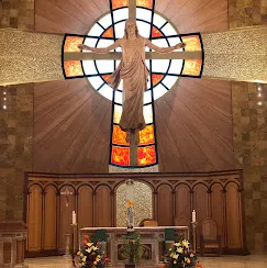 The beautiful chapel interior at Bravo Family Mortuary in San Diego
